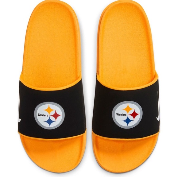 steelers nike slides
